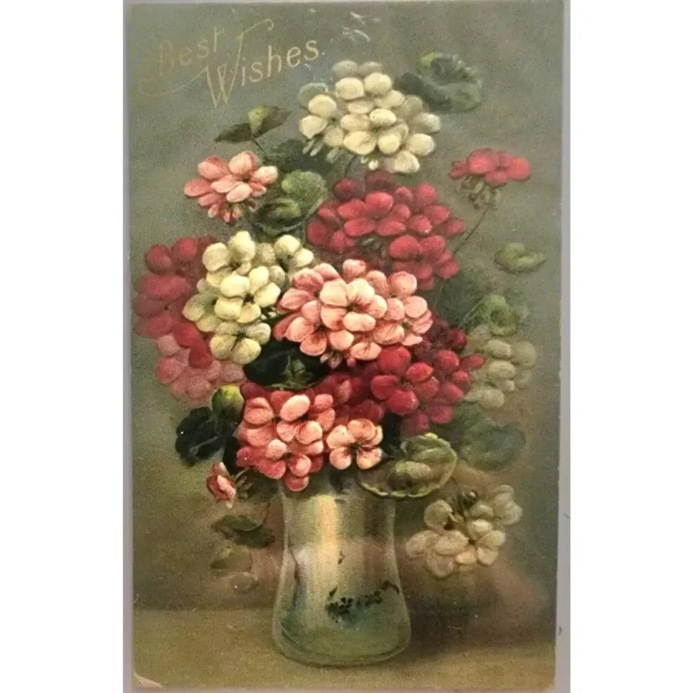 Lot Of Three Vintage Antique Embossed Postcards Flowers